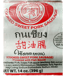 label for Chef's Brand Chinese sausage